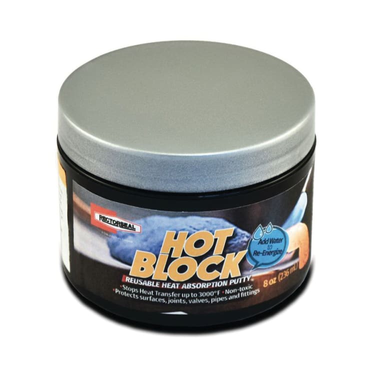 Hot Block® 83560 Reusable Heat Absorption Putty, 8 oz, Fibrous Form, Blue
