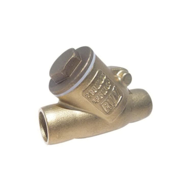 RWV® 237AB 3/4 Y-Pattern Swing Check Valve, 3/4 in, Solder, 200 lb WOG, Brass Body, Low Lead Compliance: Yes