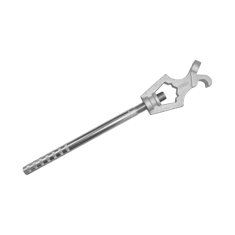 Reed 02283 Hydrant Wrench, 20 in L, Steel Handle, Cast Ductile Iron Head, For Use With 1-3/4 in Pentagon and 1-1/4 in Square Hydrant Nuts, Zinc-Chromate