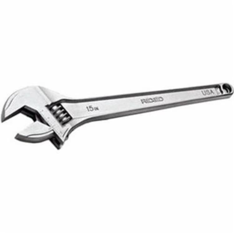 RIDGID® 86927 Adjustable Wrench, 2-1/8 in, 18 in OAL, Chrome Vanadium Alloy Steel Body, Chrome Vanadium Alloy Steel, Cobalt Plated