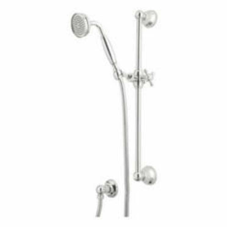 Rohl® 1301E-PN Country Anti-Cal/Spa Shower Set, 2-9/16 in Dia, 2 gpm, 59 in L Hose, 1/2 in FNPT x G-1/2 in Male, Polished Nickel