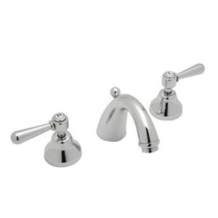 Rohl® A2707LMAPC-2 Verona Widespread Lavatory Faucet, 1.2 gpm, 4-15/64 in H Spout, 8 in Center, Polished Chrome, 2 Handles, Pop-Up Drain
