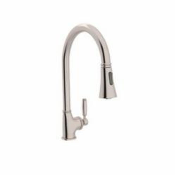 Rohl® MB7928LM-STN-2 Pull-Down Kitchen Faucet, Michael Berman, 1.8 gpm Flow Rate, Satin Nickel, 1 Handle, 1 Faucet Hole, Function: Traditional
