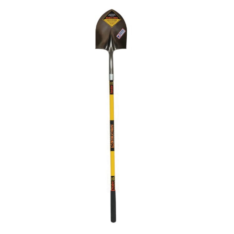 Seymour® STRUCTRON® SpringFlex™ 49730 S700 Round Point Shovel, 9-1/2 in L x 11-1/2 in W, Spring Steel Blade, 48 in Handle Length, Fiberglass Handle