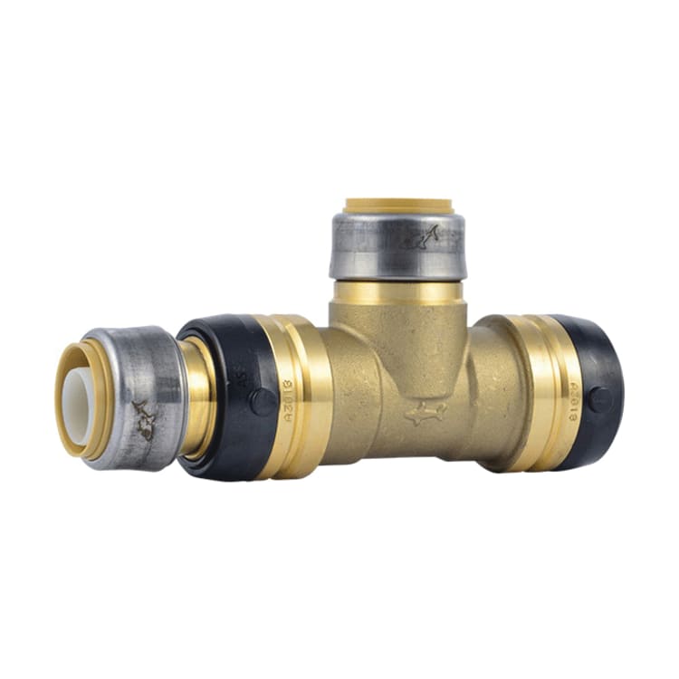 Sharkbite® UXL08352828 Large Diameter Reducing Tee, 1-1/4 x 1 x 1 in Nominal, Push-to-Connect End Style, DZR Brass, Domestic