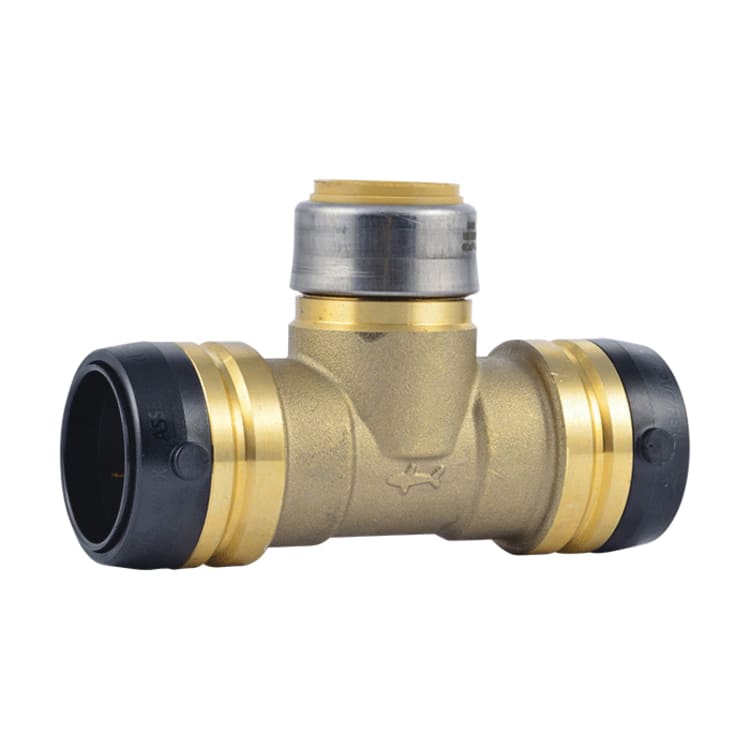 Sharkbite® UXL08353528 Large Diameter Reducing Tee, 1-1/4 x 1-1/4 x 1 in Nominal, Push-to-Connect End Style, DZR Brass, Domestic