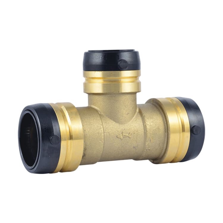 Sharkbite® UXL08414135 Large Diameter Reducing Tee, 1-1/2 x 1-1/2 x 1-1/4 in Nominal, Push-to-Connect End Style, DZR Brass, Domestic