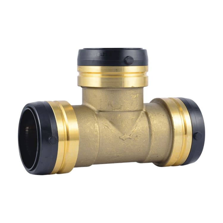 Sharkbite® UXL0854 Large Diameter Tee, 2 in Nominal, Push-to-Connect End Style, DZR Brass, Domestic