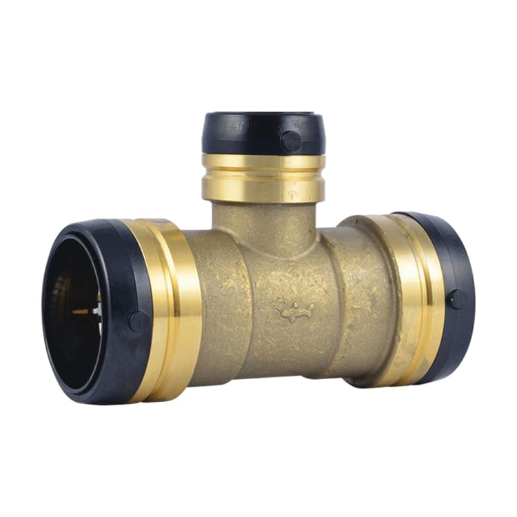 Sharkbite® UXL08545435 Large Diameter Reducing Tee, 2 x 2 x 1-1/4 in Nominal, Push-to-Connect End Style, DZR Brass, Domestic