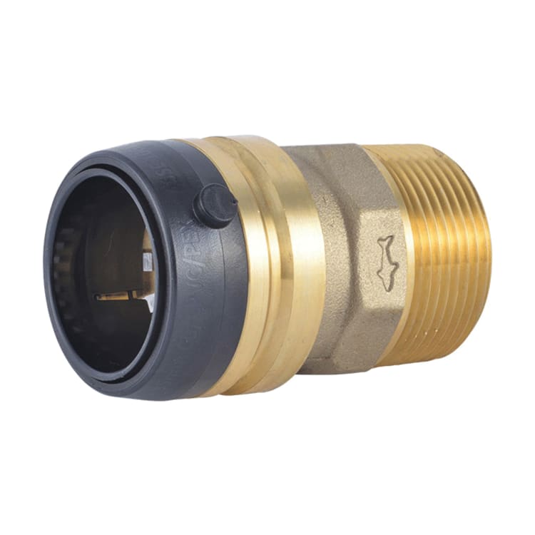 Sharkbite® UXL113532M Large Diameter Male Adapter, 1-1/4 in Nominal, Push-to-Connect x MNPT End Style, DZR Brass, Domestic