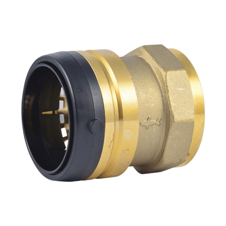 Sharkbite® UXL115450F Large Diameter Female Adapter, 2 in Nominal, Push-to-Connect x FNPT End Style, DZR Brass, Domestic