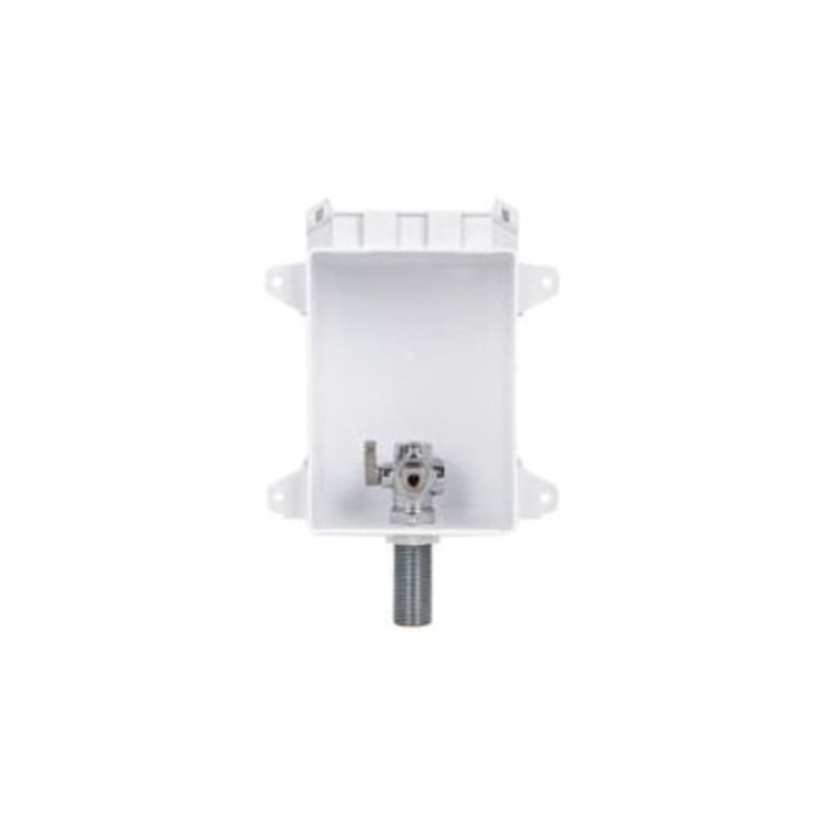 Sioux Chief OxBox™ 696RG1001WF Fire Rated Toilet/Dishwasher Outlet Box With No-lead Valve, 1/2 in Inlet x 3/8 in Outlet, PEX Cold Expansion Inlet x Compression Outlet, ABS, Domestic