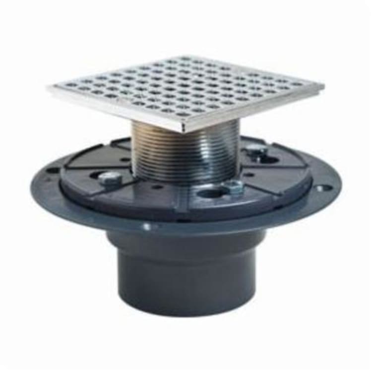 Sioux Chief 821-2PQCP Shower Pan Drain With Ring and Strainer, 2 in, Hub, 4-1/4 in Grid, PVC Drain