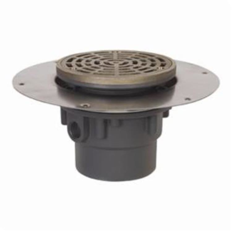 Sioux Chief Halo™ 822-2ANR Adjustable Floor Drain With Ring and Strainer, 2 in, Hub, 5-1/2 in, ABS Drain