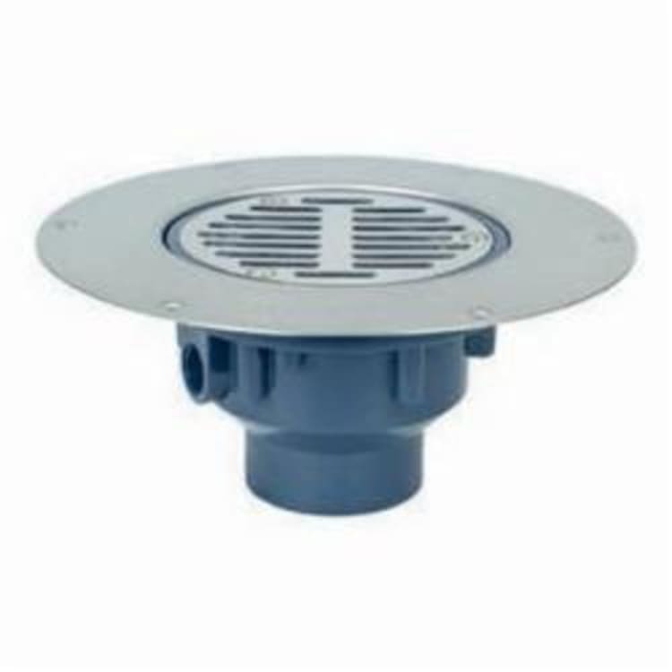 Sioux Chief Halo™ 822-2PS Adjustable Floor Drain With Round Ring and Strainer, 2 in, Hub, PVC Drain, Domestic