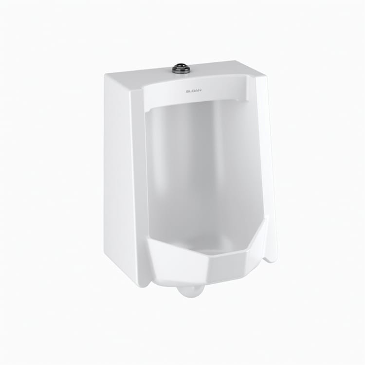 Sloan® 1101009 Standard Washdown Urinal Fixture, 0.125/0.5 gpf, Top Spud, Wall Mount, White, Import