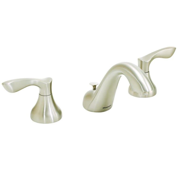 Speakman® SB-1721-E-BN Chelsea™ Widespread Faucet, Commercial, 1.2 gpm Flow Rate, 1.91 in H Spout, 8 in Center, Brushed Nickel, Pop-Up Drain, Import