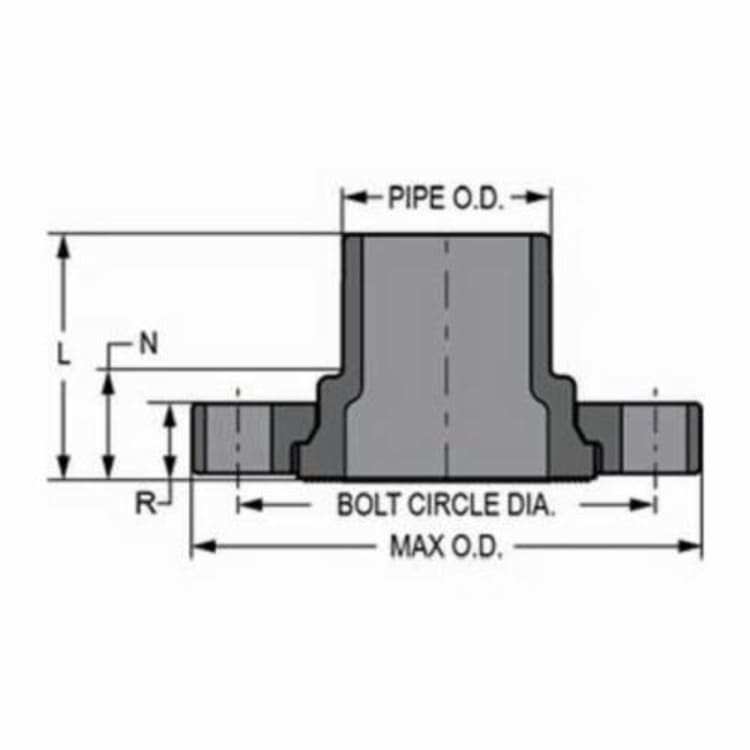 Spears® 856-060 2-Piece Van Stone Molded Flange With Glass Filled PVC Ring, 6 in Nominal, PVC, Socket Connection, 150 lb, 11 in OD, Domestic