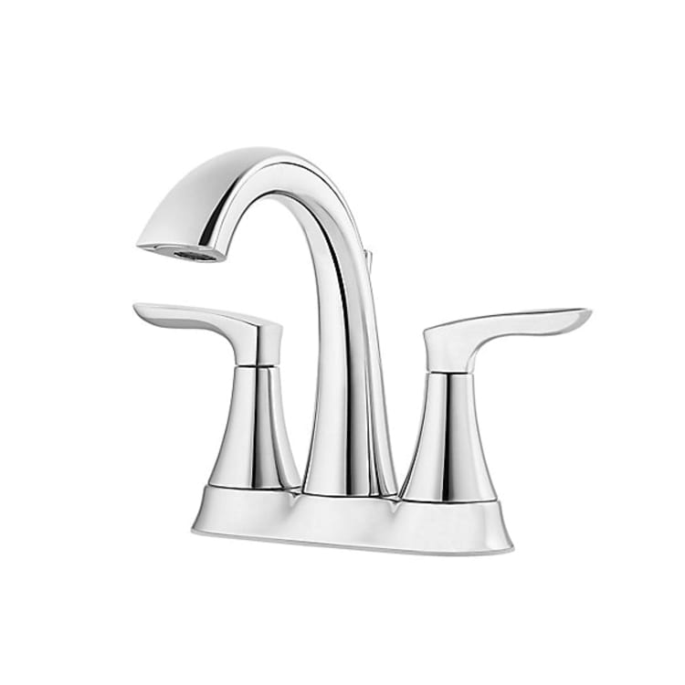 Pfister® LG48-WR0C Centerset Lavatory Faucet, Weller™, PVD Polished Chrome, 2 Handles, Metal Pop-Up Drain, 1.2 gpm Flow Rate