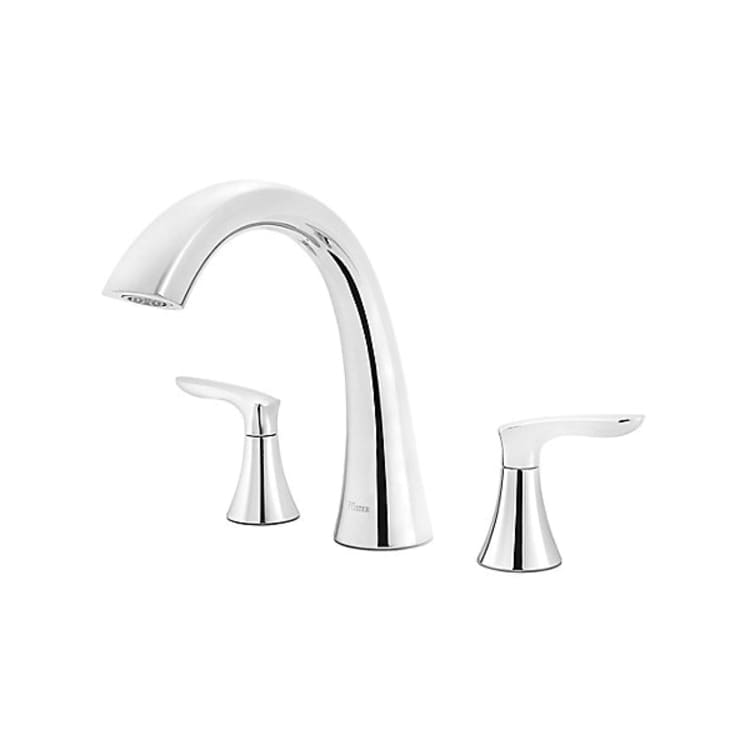 Pfister® RT6-5WRC Professional Grade Roman Tub Trim, Weller™, 4 in Center, Polished Chrome, 2 Handles, Function: Traditional