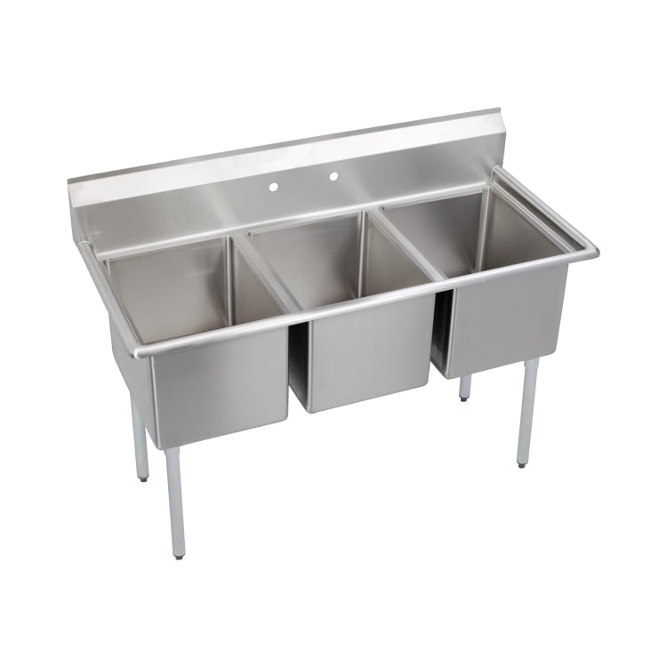 SSP™ E3C24X24-0X Economy Scullery Sink, 81 in L x 29.8 in W x 43.8 in H, Floor Mount, 300 Stainless Steel, 1 Bowl, 9 in Backsplash