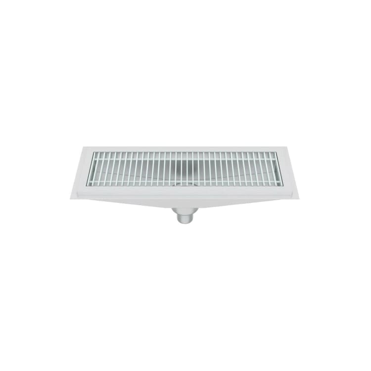 SSP™ FD12X60-FG-X Heavy-Duty Floor Trough With Fiber Glass Grate, 10.6 in, 14 ga 300 Stainless Steel Drain, Import