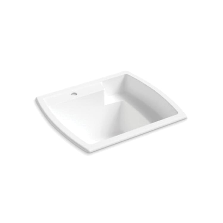 Sterling® 995-0 Latitude® Utility Sink, Rectangle Shape, 25 in W x 22 in D x 13 in H, Top Mount, Solid Vikrell®, White