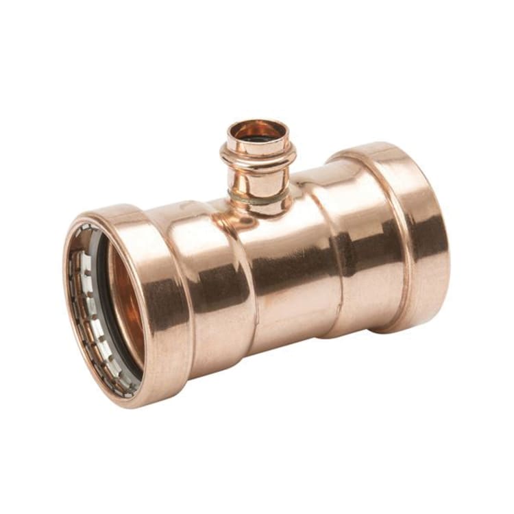 Streamline® PRS™ PF 40150 Large Reducing Tee, 3 x 3 x 2 in Nominal, Press End Style, Wrought Copper