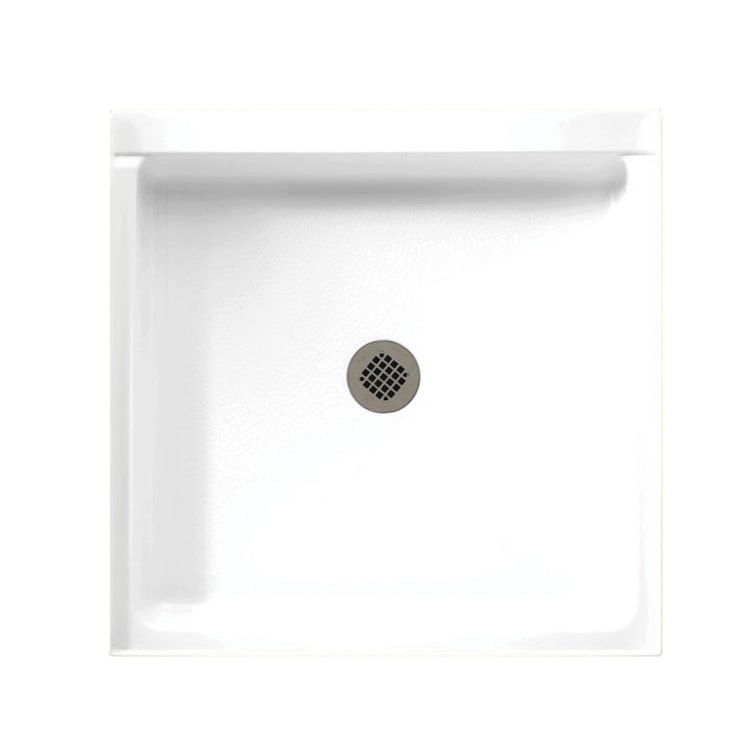 Swan® FF03232MD.010 Single Threshold Shower Floor With Fit-Flo™ Drain, 32 in W x 32 in D, Center Drain, 3 in Dia Drain Hole, Domestic