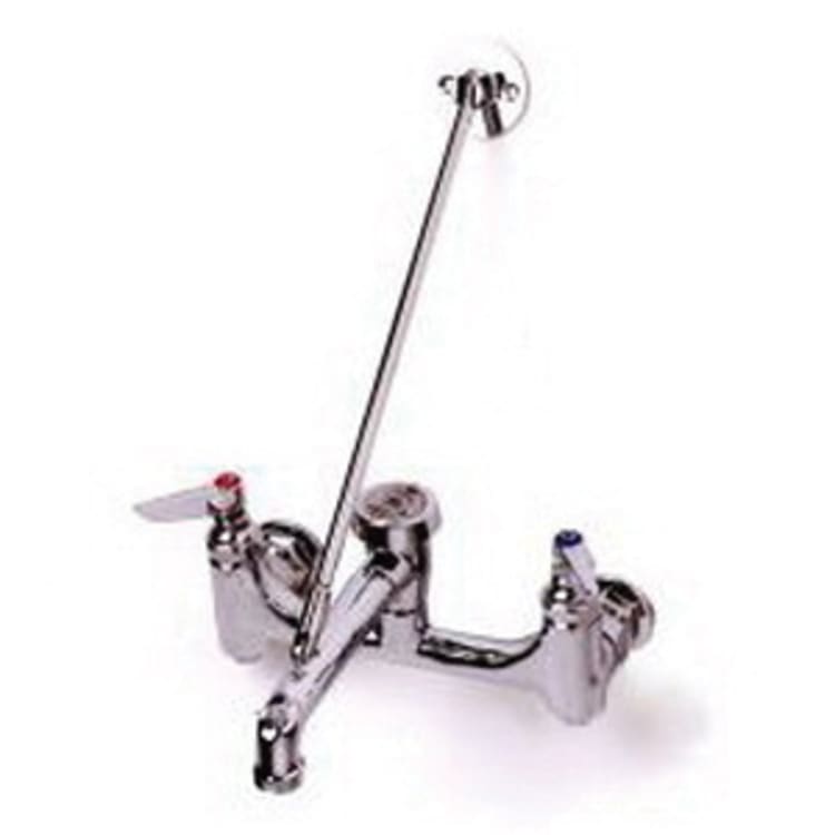 T & S B-0665-BSTP Service Sink/Mop Sink Faucet, 12.96 gpm, 8 in Center, Polished Chrome, Wall Mount