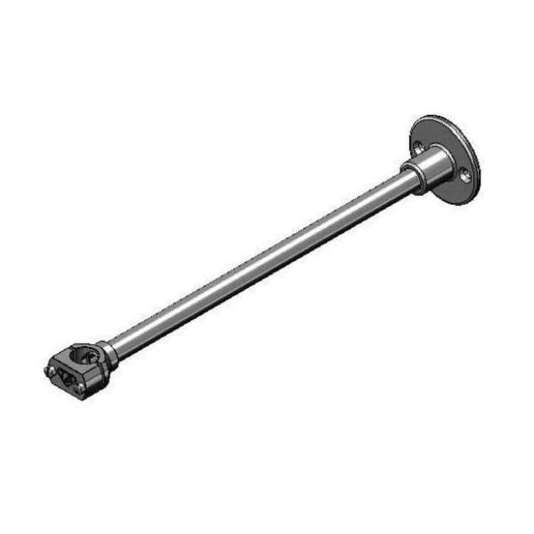 T & S B-0109-03 Wall Bracket Assembly With Polished Chrome Mounting Hardware, For Use With 3/8 in Pipe, 12 in, Brass, Polished Chrome