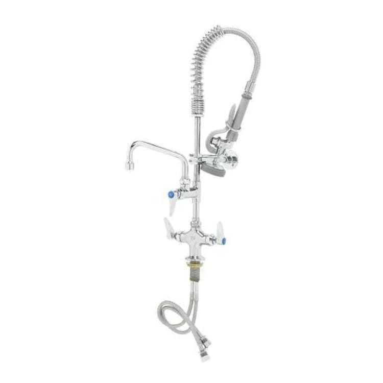 T & S MPZ-2DLN-06 Mini Pre-Rinse Unit With Heat Resistant Gray Handle, 1.15 gpm Flow Rate, Polished Chrome, Domestic