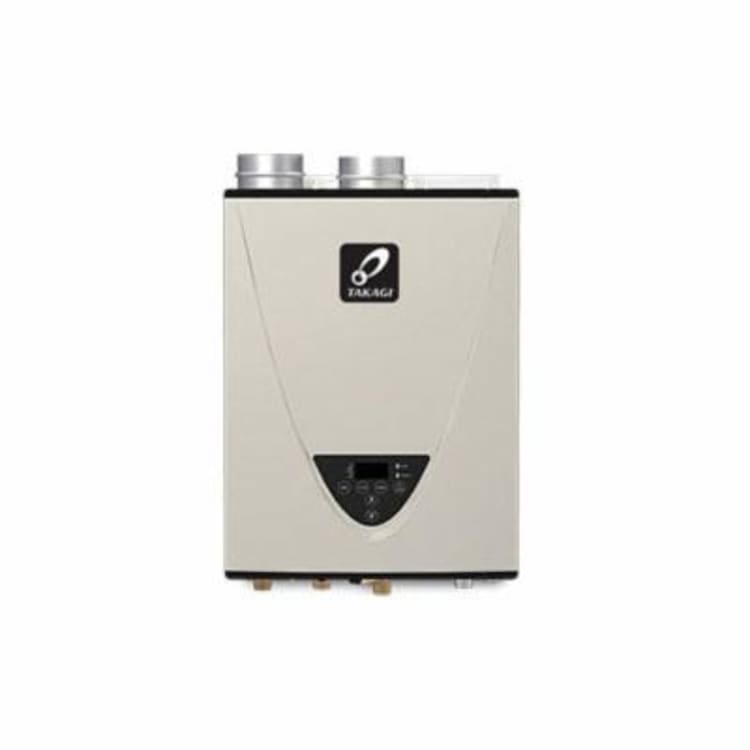 Takagi TK-540P-NIH 540P Tankless Water Heater, Natural Gas Fuel, 199000 Btu/hr Heating, Indoor/Outdoor: Indoor, Condensing/Non Condensing: Condensing, 10 gpm, 3 in and 4 in Direct Vent, 0.94, Commercial/Residential/Dual: Residential, Ultra Low NOx: Yes