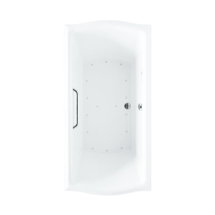 Toto® ABR789S#01N Clayton™ Right Blower Bathtub, Air Bath, Rectangle Shape, 66 in L x 36 in W, Center Drain, Cotton White