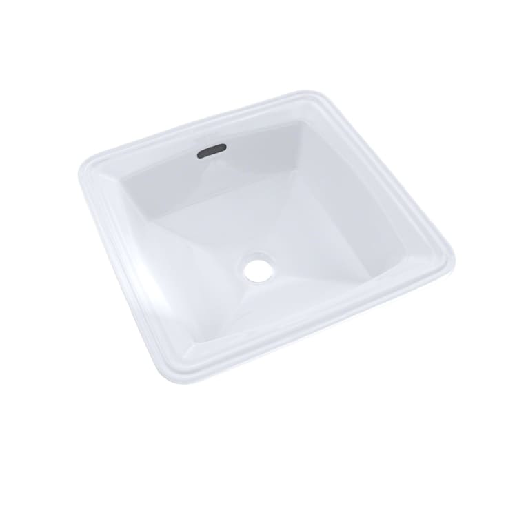 Toto® LT491G#01 Connelly® Lavatory Sink With Rear Overflow, Square, 17 in W x 17 in D, Undercounter Mount, Vitreous China, Cotton