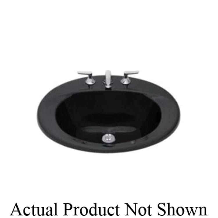 Toto® LT511#51 Supreme® Self-Rimming Lavatory With Consealed Front Overflow, Oval, 20 in W x 17 in D, Drop-In Mount, Vitreous China, Ebony