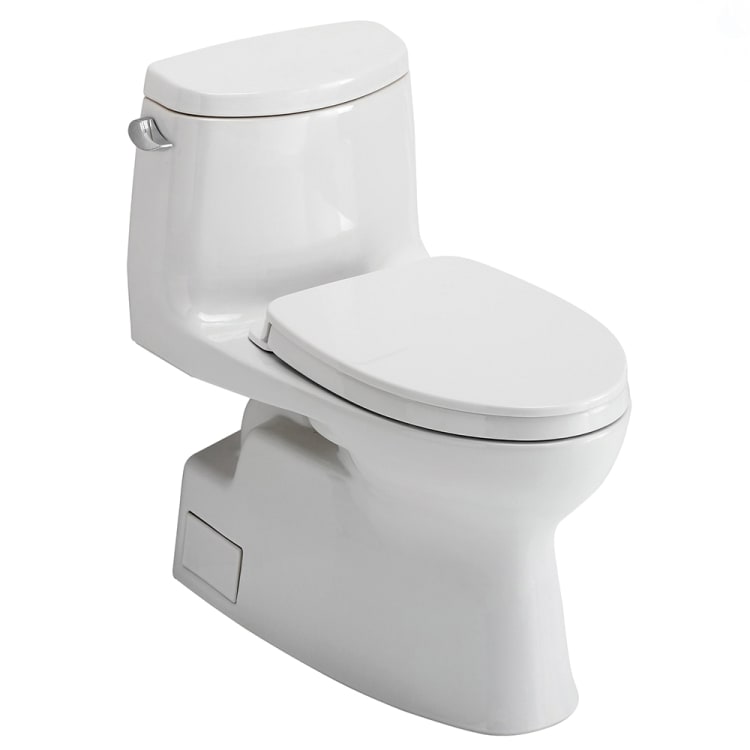 Toto® MS614124CEFG#01 Universal Height 1-Piece Toilet With CEFIONTECT™ Ceramic Glaze, Carlyle® II, Elongated Bowl, 16-1/8 in H Rim, 12 in Rough-In, 1.28 gpf, Cotton White, Import