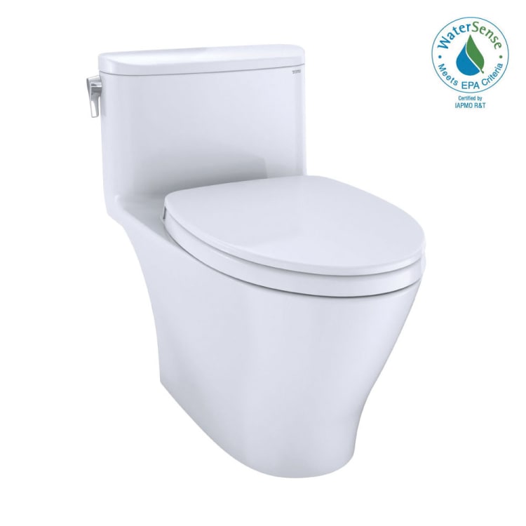 Toto® MS642124CEFG#01 1-Piece High-Efficiency Toilet With CEFIONTECT® Ceramic Glaze, Nexus®, Elongated Bowl, 16-1/8 in H Rim, 12 in Rough-In, 1.28 gpf, Cotton White, Import