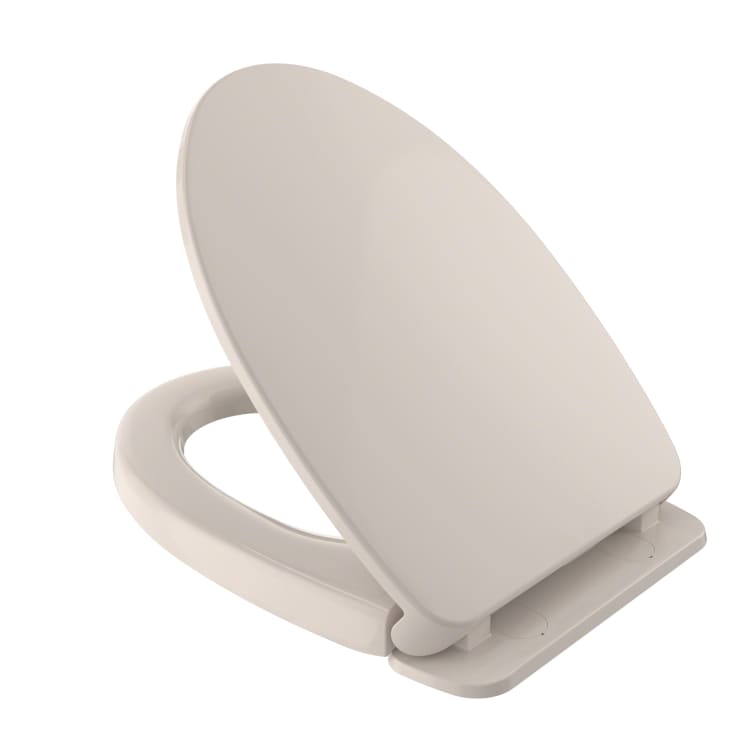 Toto® SS124#12 Non-Slamming Toilet Seat With Cover and SoftClose® Hinge System, SoftClose®, Elongated Bowl, Closed Front, Plastic, Sedona Beige, Import