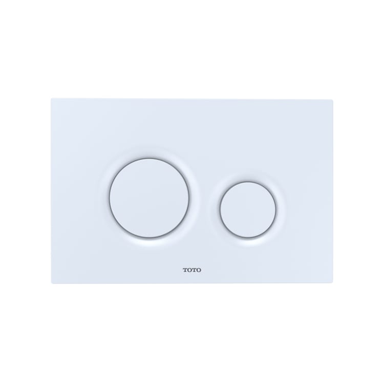 Toto® YT930#WH Basic Round Dual Button Push Plate, For Use With TOTO DuoFit® WT171M, WT172M, and WT173M Aquia® In-Wall Hung Toilet Tank, Plastic, White Matte, Import