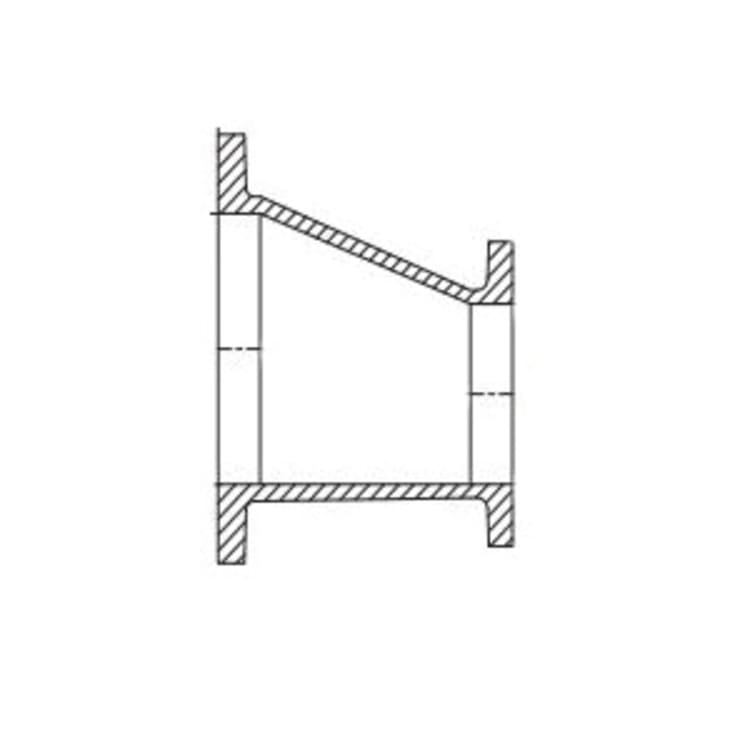 TYLER UNION® FERD0603 Eccentric Reducer, 6 x 3 in Nominal, Flanged End Style, Ductile Iron, Import