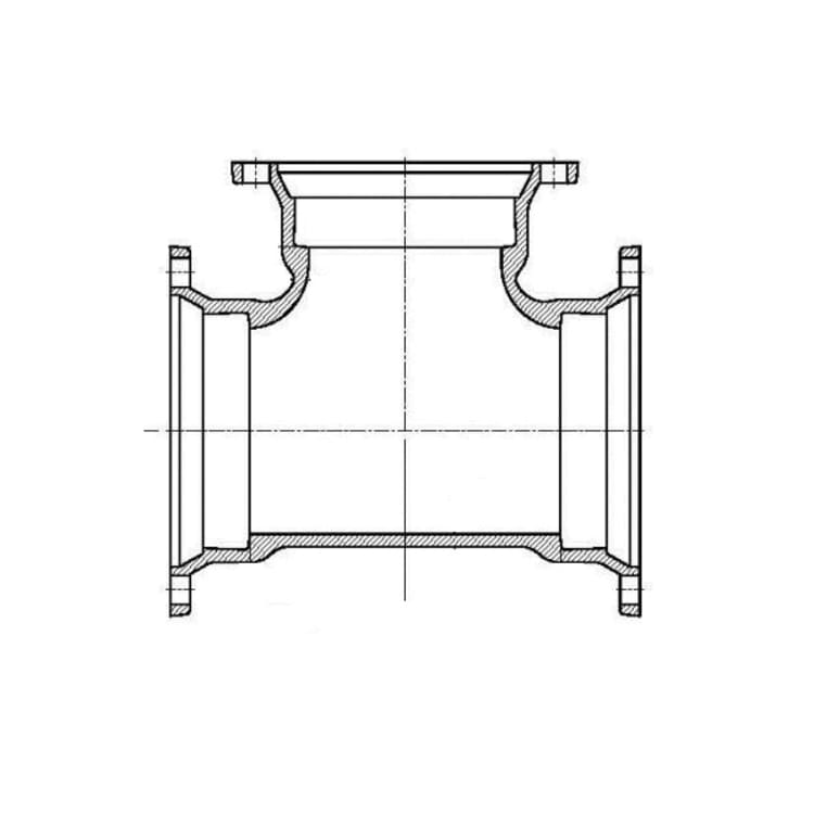 TYLER UNION® 101413 Compact Tee, 8 in, Mechanical Joint, Ductile Iron, Cement Lined, Domestic