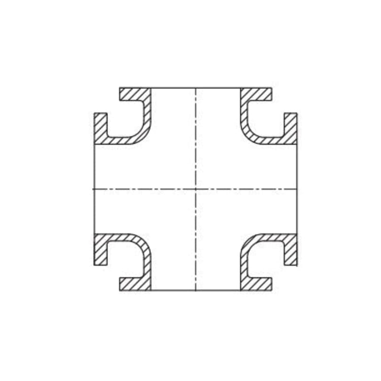 TYLER UNION® 132325 Straight Cross, 8 in Nominal, Flanged End Style, 125 lb, Ductile Iron, Cement Lined