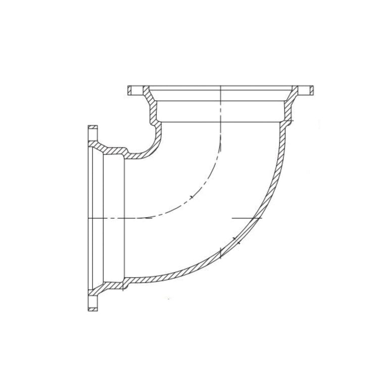 TYLER UNION® 100133 Compact 90 deg Bend, 4 in, Mechanical Joint, Ductile Iron, Cement Lined, Domestic