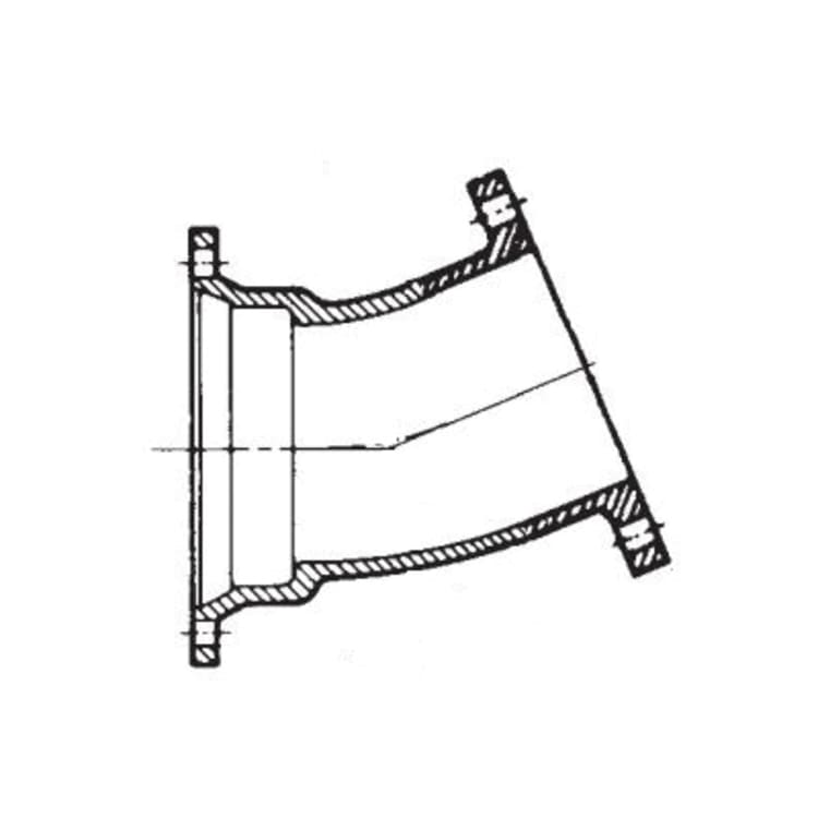TYLER UNION® 248934 Compact 22-1/2 deg Elbow, 8 in Nominal, Mechanical Joint x Flanged End Style, Ductile Iron, Cement Lined, Domestic
