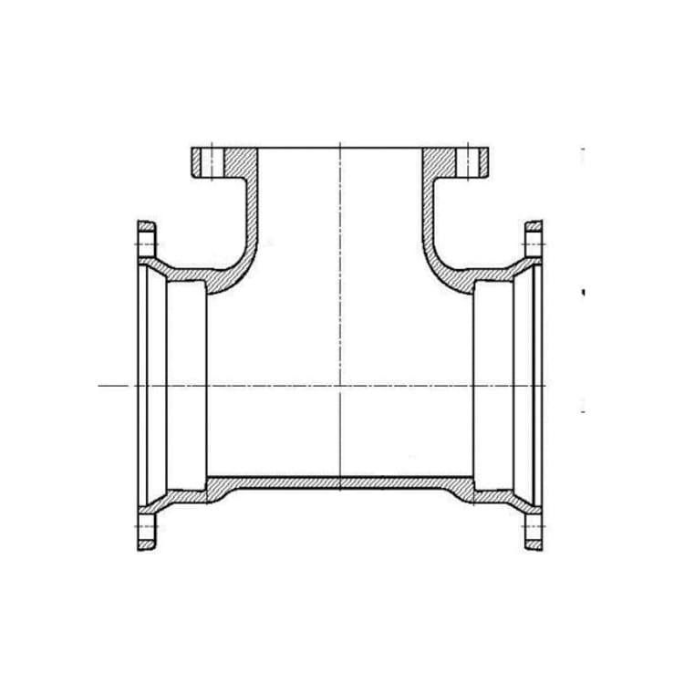 TYLER UNION® 422488 Compact Tee, 12 x 6 in, Mechanical Joint x Flange, Ductile Iron, Cement Lined, Domestic