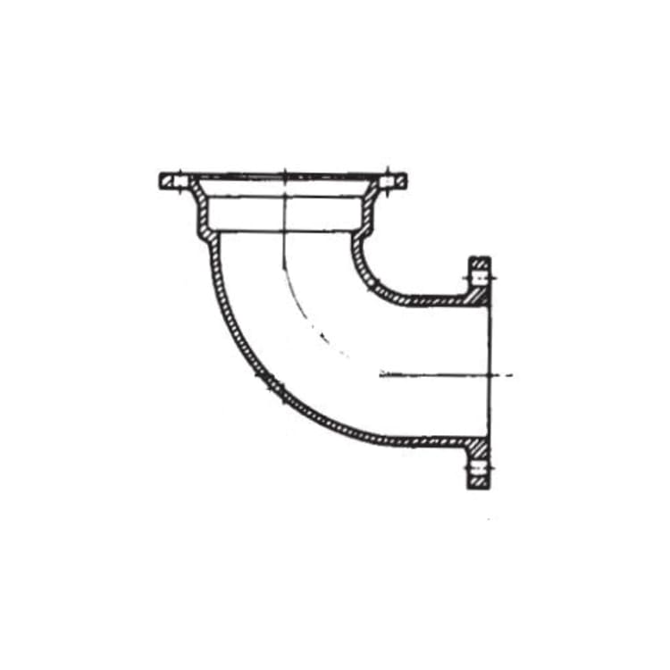 TYLER UNION® 422297 Compact 90 deg Bend, 4 in, Mechanical Joint x Flange, Ductile Iron, Cement Lined, Domestic