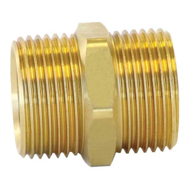 Uponor A4322020 QS-Style Coupling Nipple, R20, 125 psi, Brass