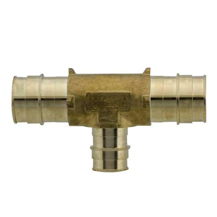 Uponor LF4707710 Reducing Tee, 3/4 x 3/4 x 1 in Nominal, ProPEX® End Style, Brass, Import