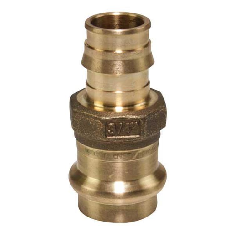 Uponor LFP4517575 ProPEX® Press Adapter, 3/4 x 3/4 in Nominal, PEX x Copper End Style, LF Brass, Domestic